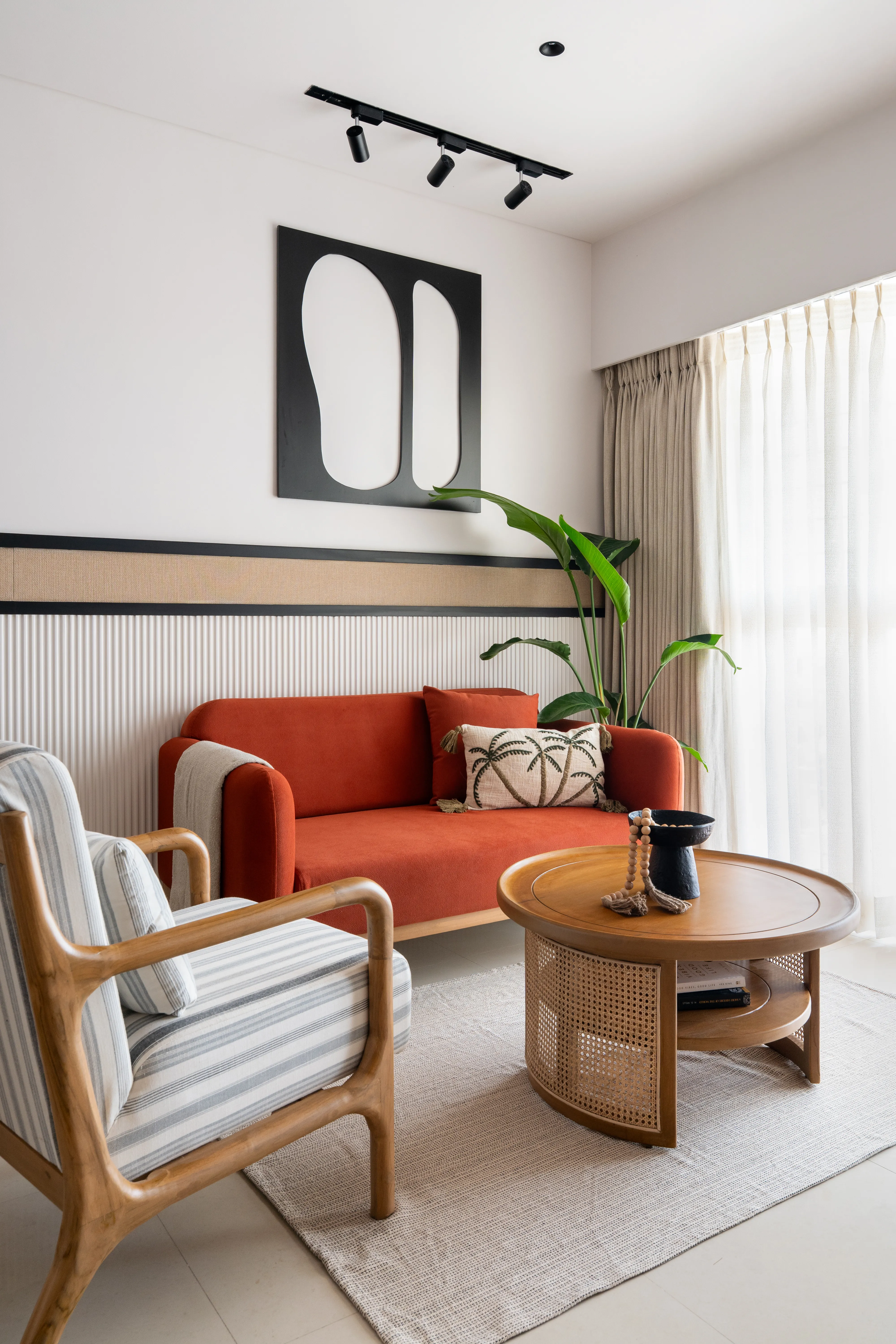 The Calm Nest — Seating area with soft neutrals and natural materials, studio raama, Pune