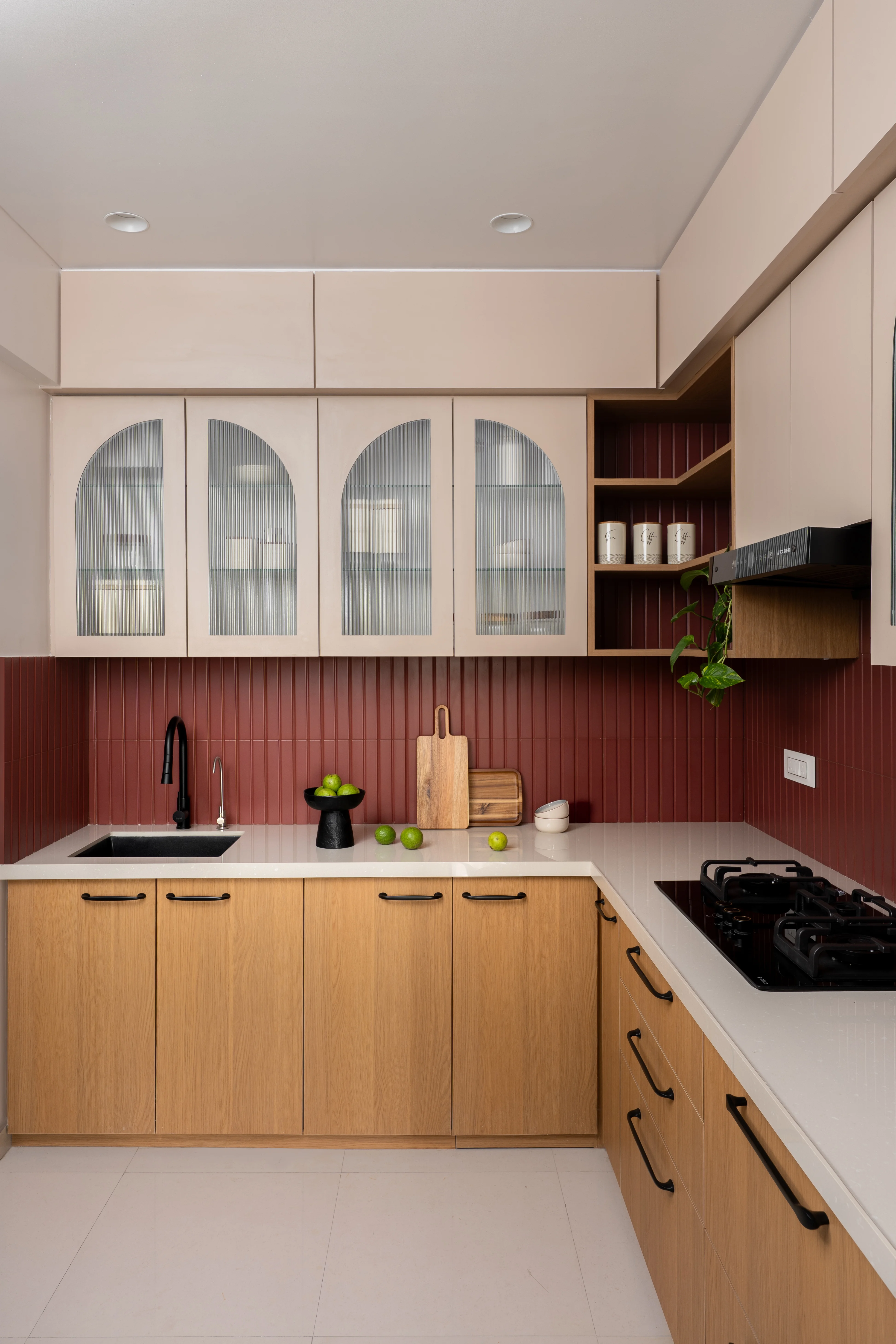 The Calm Nest — Living room with gentle curves and calm palette, studio raama, Pune